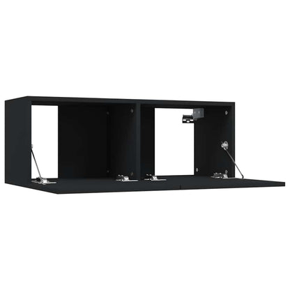 Mobili Porta TV 2 pz Neri 80x30x30 cm in Legno Multistrato - homemem39