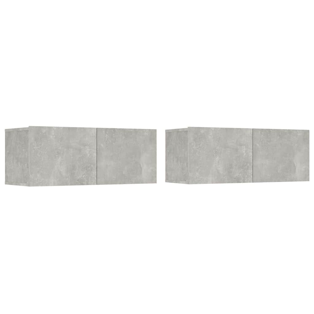 Mobili TV 2 pz Grigio Cemento 80x30x30 cm in Legno Multistrato - homemem39