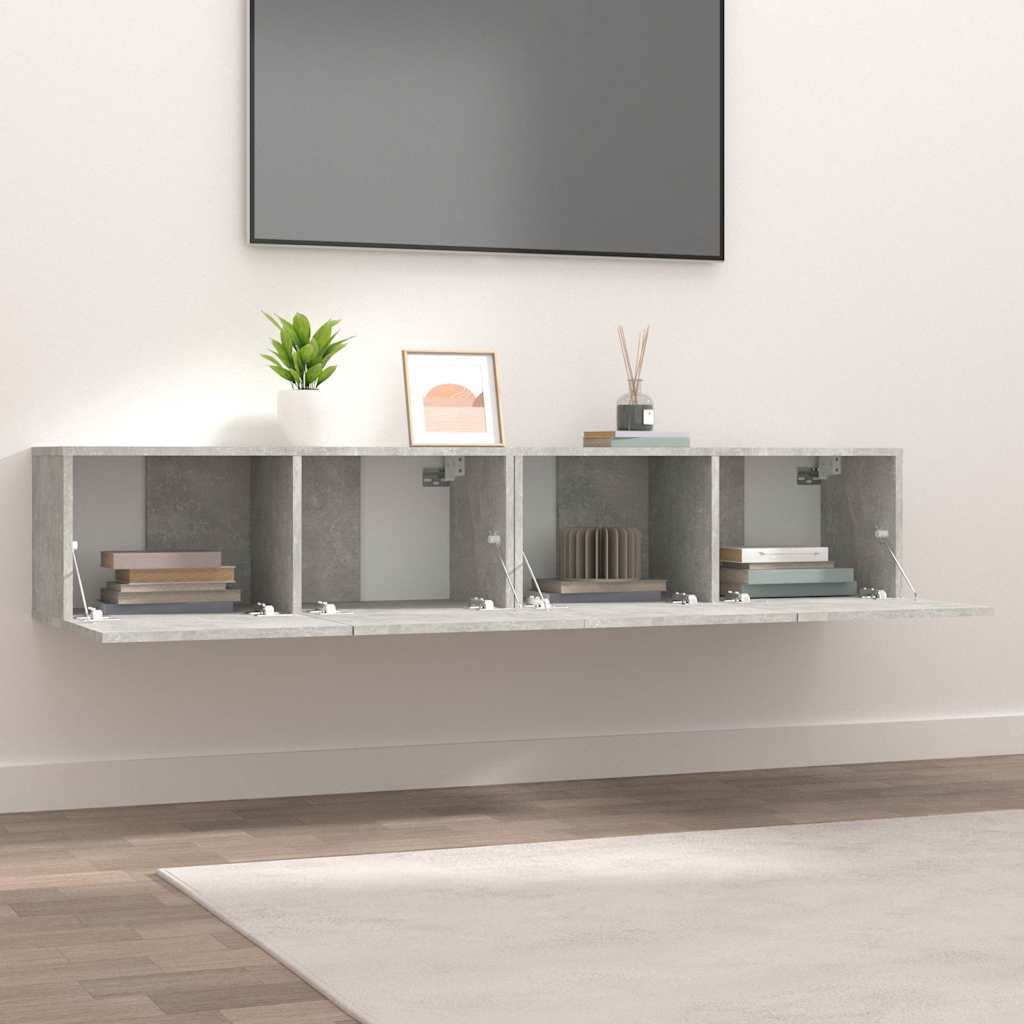 Mobili TV 2 pz Grigio Cemento 80x30x30 cm in Legno Multistrato - homemem39