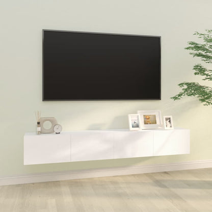 Mobili TV da Parete 2 pz Bianchi 100x30x30 cm Legno Multistrato - homemem39