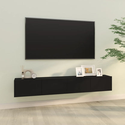 Mobili TV da Parete 2 pz Neri 100x30x30 cm Legno Multistrato - homemem39