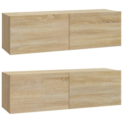 Mobili TV Muro 2pz Rovere Sonoma 100x30x30 cm Legno Multistrato - homemem39