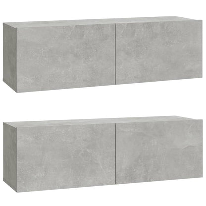 Mobili TV da Parete 2 pz Grigio Cemento 100x30x30 cm in Legno - homemem39