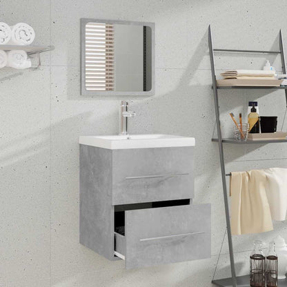 Mobile da Bagno con Specchio Grigio Cemento 41x38,5x48 cm