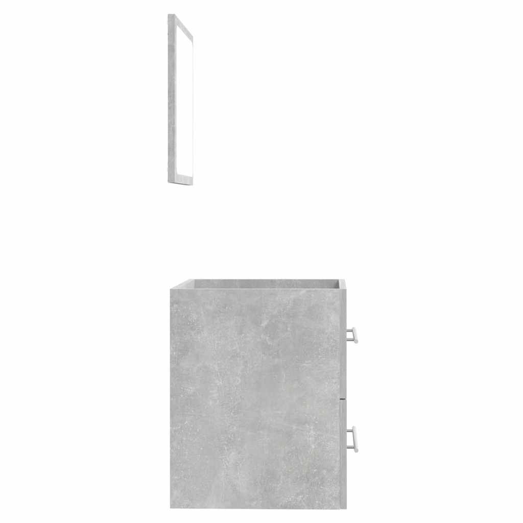 Mobile da Bagno con Specchio Grigio Cemento 41x38,5x48 cm