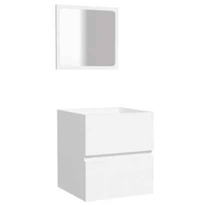 Mobile da Bagno con Specchio Bianco in Legno Multistrato | homemem39