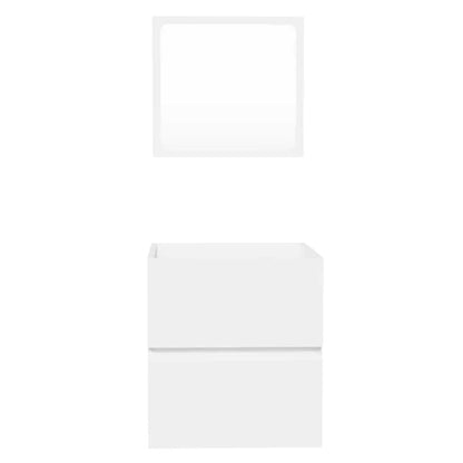 Mobile da Bagno con Specchio Bianco in Legno Multistrato | homemem39