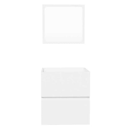 Mobile da Bagno con Specchio Bianco in Legno Multistrato