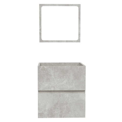 Mobile da Bagno con Specchio Grigio Cemento Legno Multistrato | homemem39