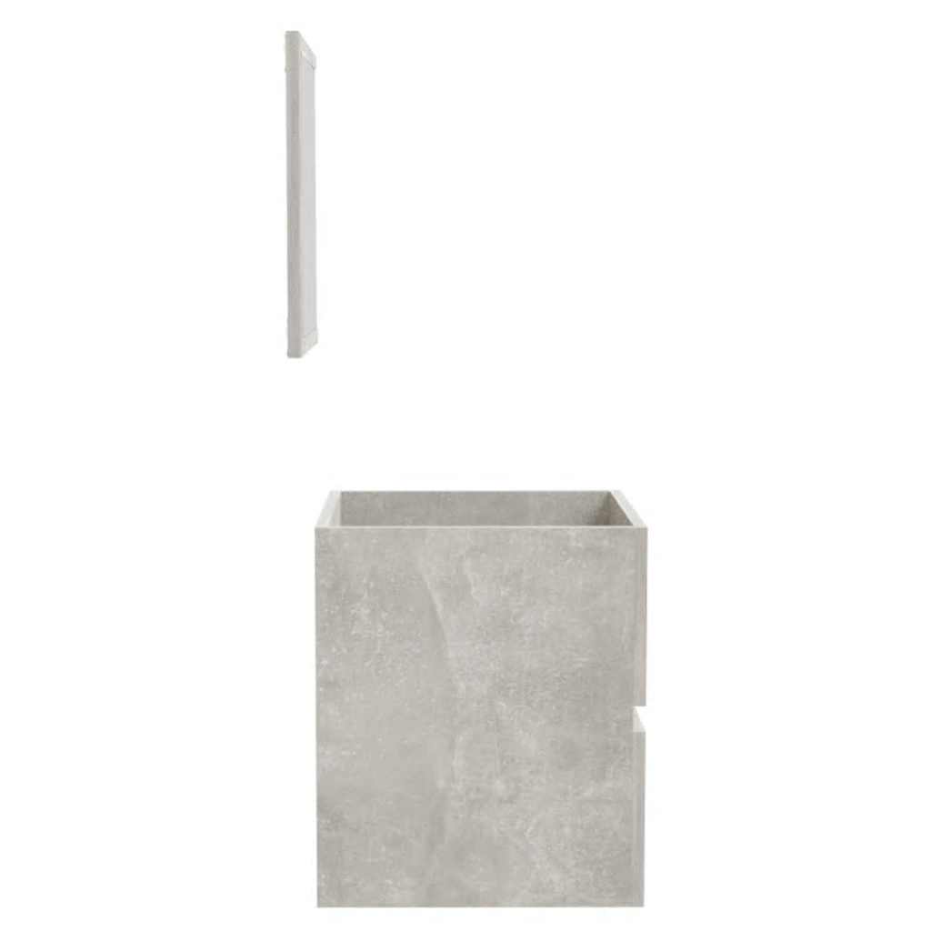 Mobile da Bagno con Specchio Grigio Cemento Legno Multistrato | homemem39