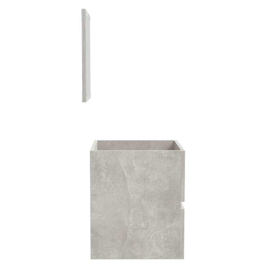 Mobile da Bagno con Specchio Grigio Cemento Legno Multistrato