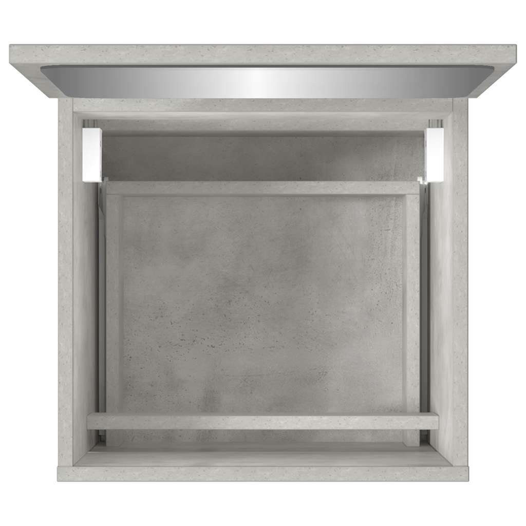 Mobile da Bagno con Specchio Grigio Cemento Legno Multistrato