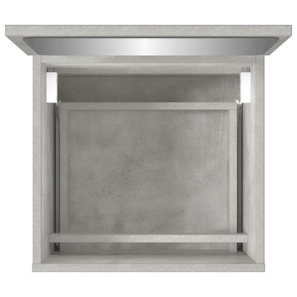 Mobile da Bagno con Specchio Grigio Cemento Legno Multistrato