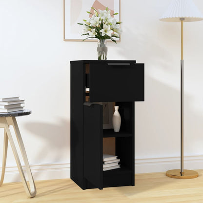 Credenza Nera 30x30x70 cm in Legno Multistrato - homemem39