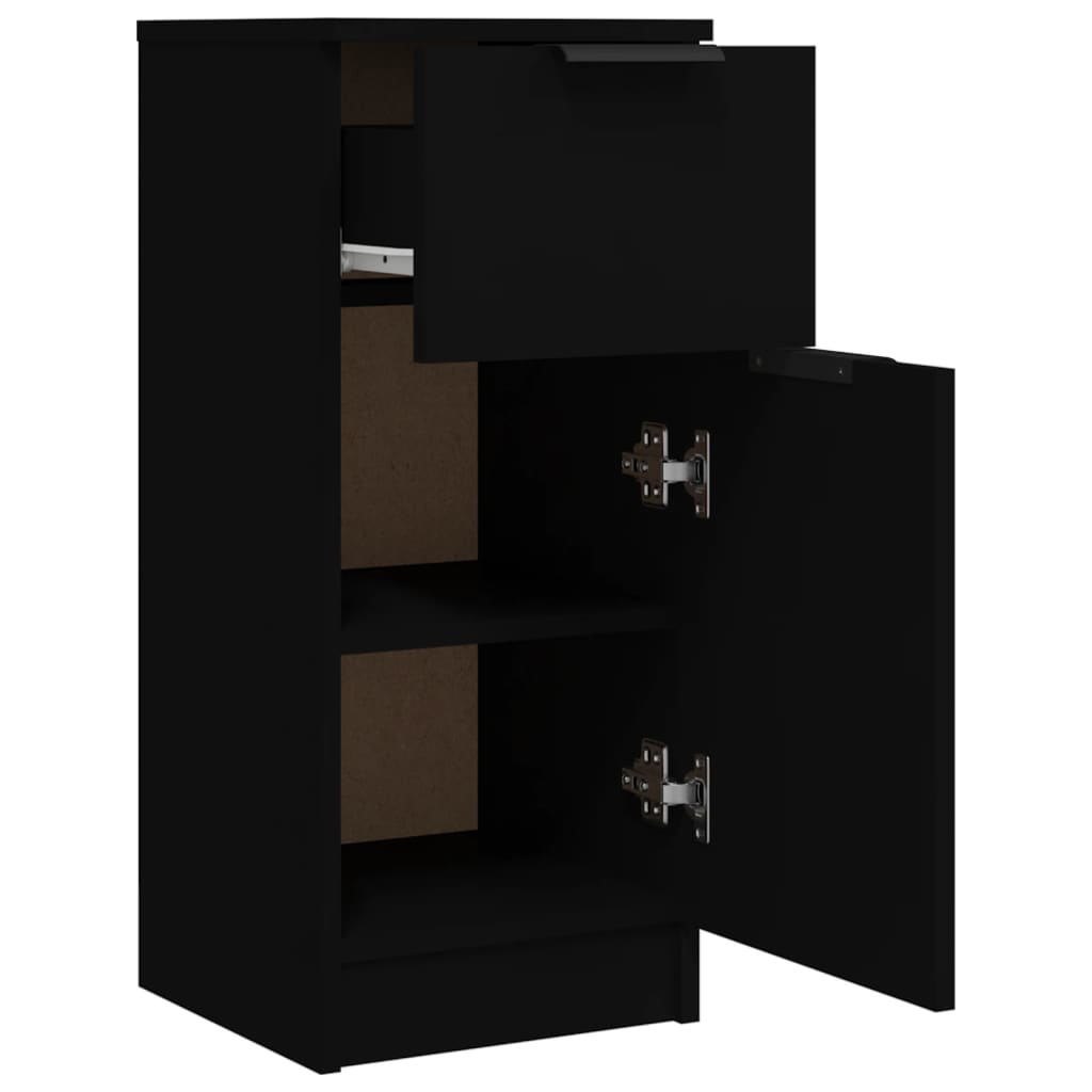 Credenza Nera 30x30x70 cm in Legno Multistrato - homemem39
