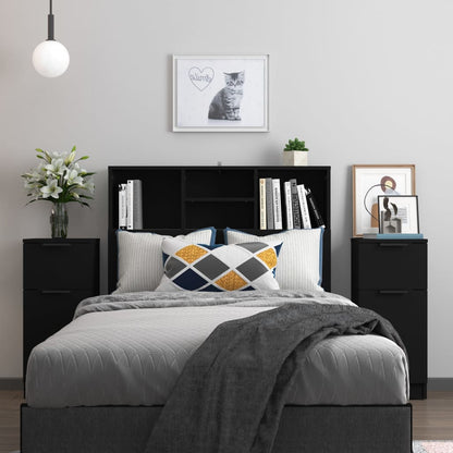 Credenze 2 pz Nere 30x30x70 cm in Legno Multistrato - homemem39