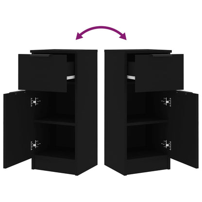 Credenze 2 pz Nere 30x30x70 cm in Legno Multistrato - homemem39