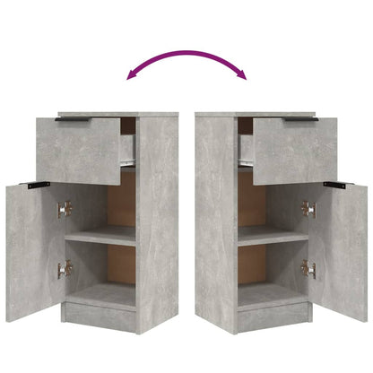 Credenze 2 pz Grigio Cemento 30x30x70 cm in Legno Multistrato - homemem39