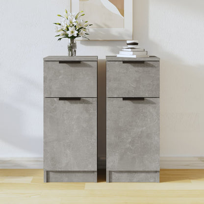 Credenze 2 pz Grigio Cemento 30x30x70 cm in Legno Multistrato - homemem39