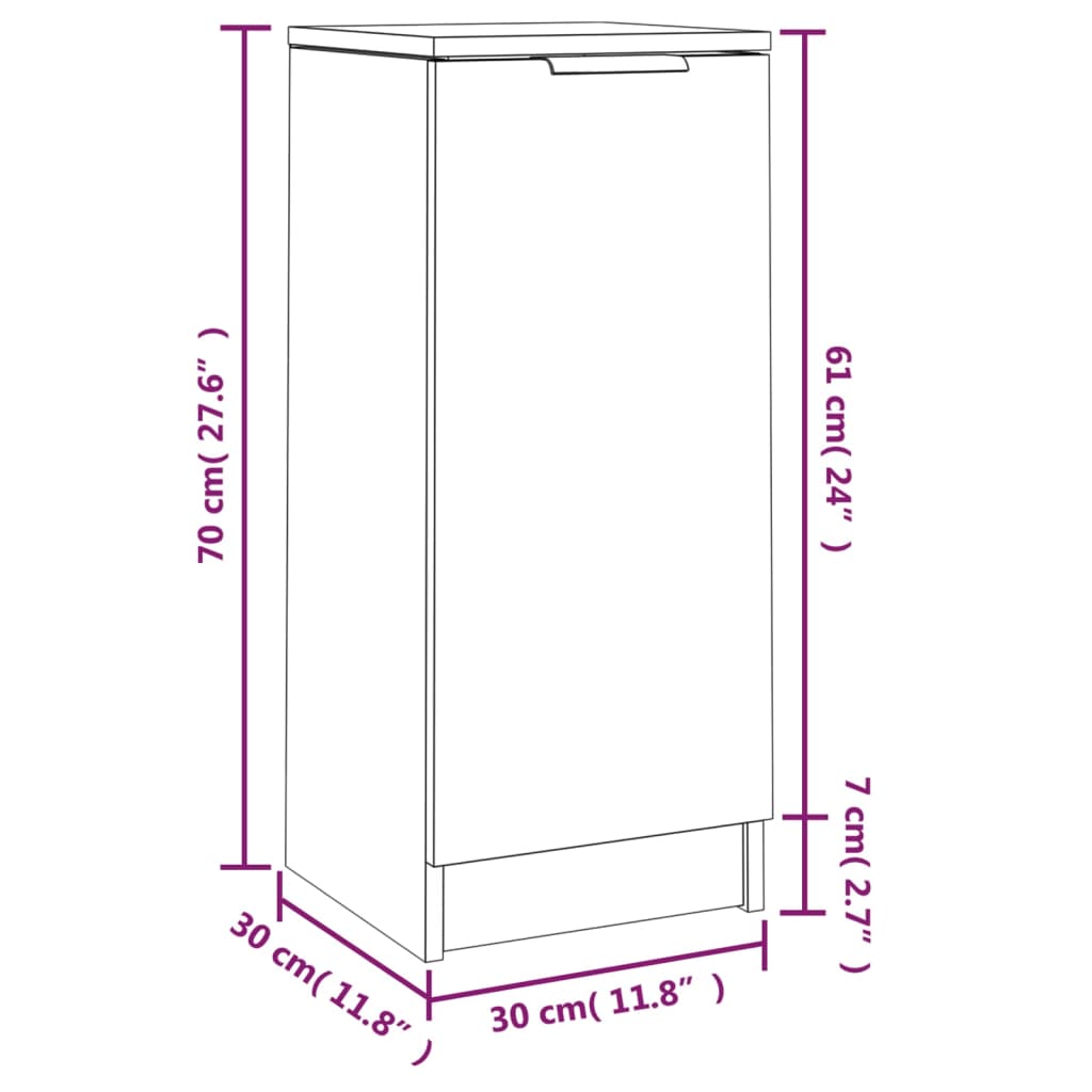 Credenza Rovere Sonoma 30x30x70 cm in Legno Multistrato - homemem39