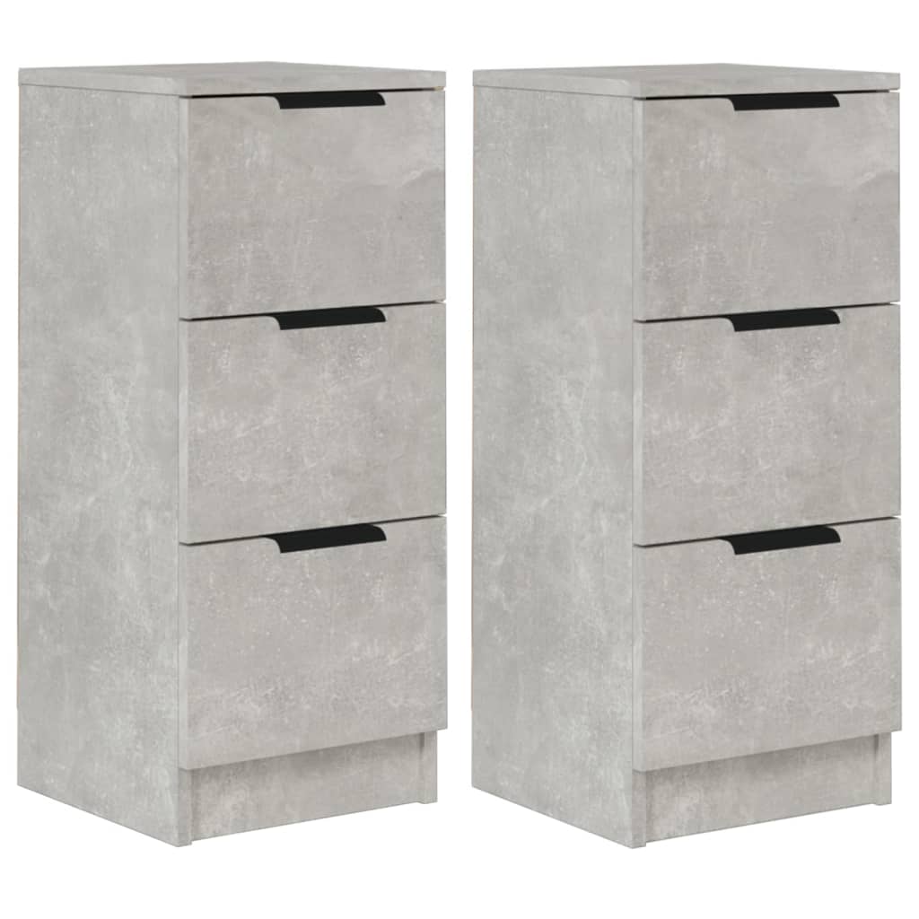 Credenze 2 pz Grigio Cemento 30x30x70 cm in Legno Multistrato - homemem39