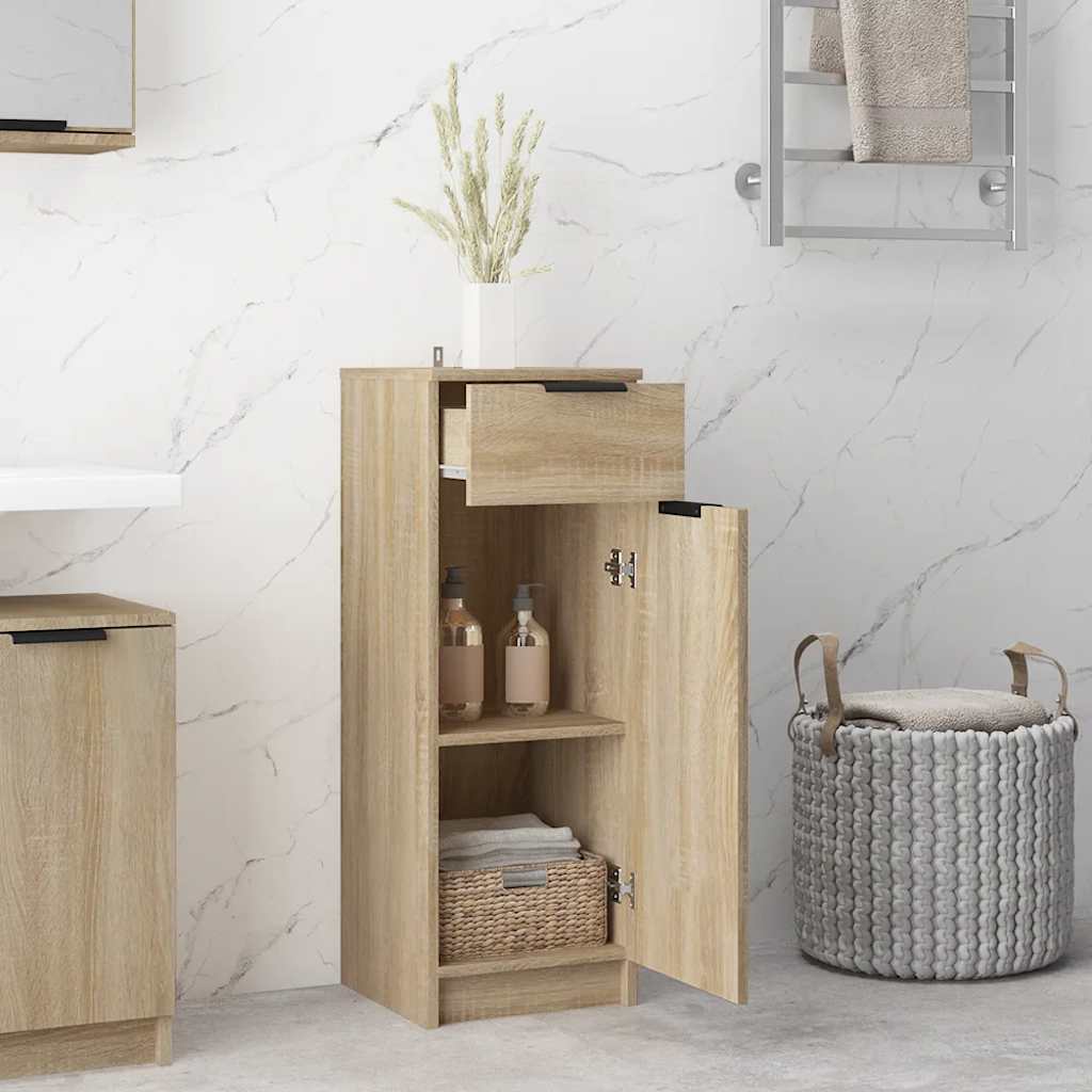 Armadio da Bagno Rovere Sonoma 32x33,5x90 cm in Legno Multistrato - homemem39