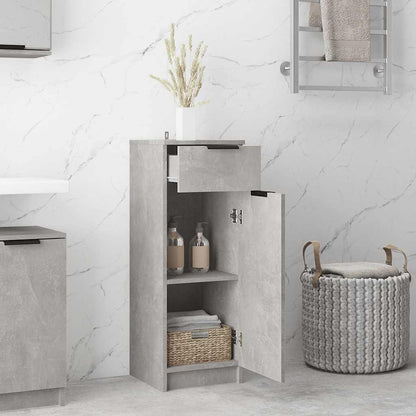 Armadio da Bagno Grigio Cemento 32x34x90cm in Legno Multistrato - homemem39