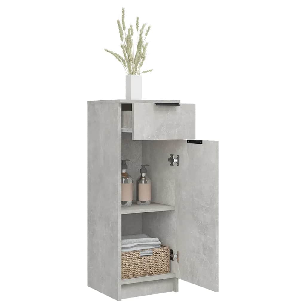 Armadio da Bagno Grigio Cemento 32x34x90cm in Legno Multistrato - homemem39