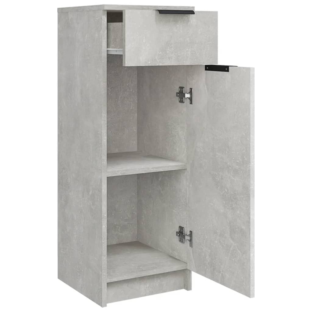 Armadio da Bagno Grigio Cemento 32x34x90cm in Legno Multistrato