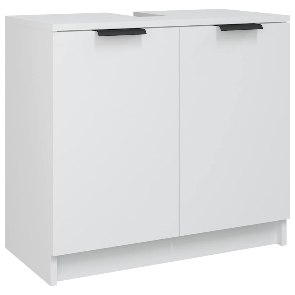 Armadietto da Bagno Bianco 64,5x33,5x59 cm in Legno Multistrato
