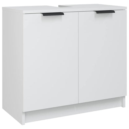 Armadietto da Bagno Bianco 64,5x33,5x59 cm in Legno Multistrato