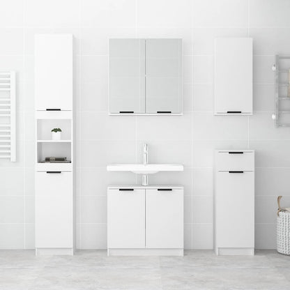 Armadietto da Bagno Bianco 64,5x33,5x59 cm in Legno Multistrato | homemem39