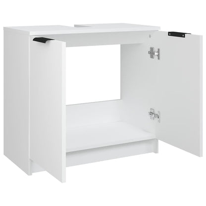 Armadietto da Bagno Bianco 64,5x33,5x59 cm in Legno Multistrato