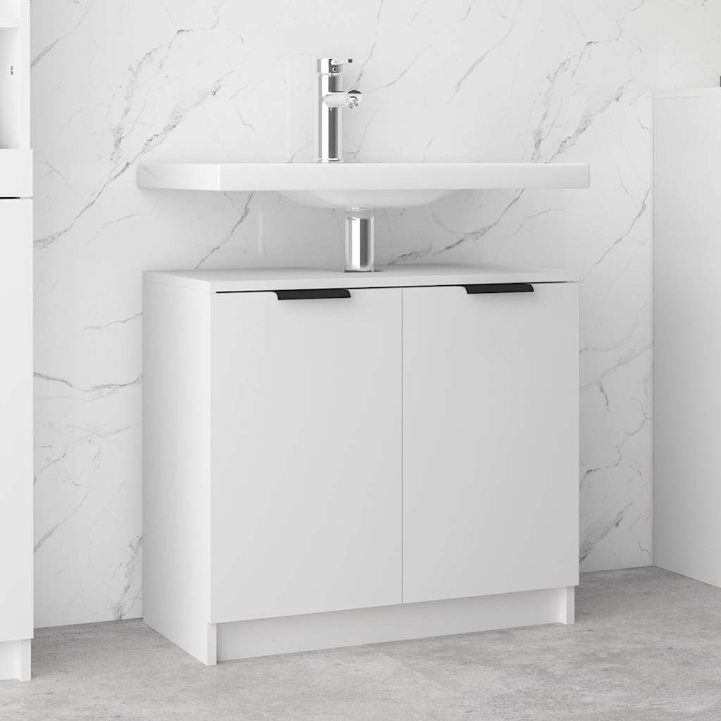 Armadietto da Bagno Bianco 64,5x33,5x59 cm in Legno Multistrato