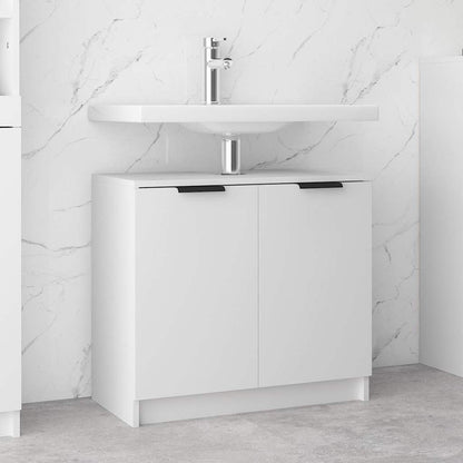 Armadietto da Bagno Bianco 64,5x33,5x59 cm in Legno Multistrato