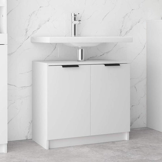 Armadietto da Bagno Bianco 64,5x33,5x59 cm in Legno Multistrato
