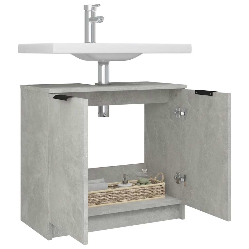 Mobile Bagno Grigio Cemento 64,5x33,5x59cm in Legno Multistrato | homemem39