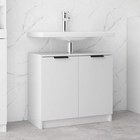 Mobile da Bagno Bianco Lucido 64,5x33,5x59 cm Legno Multistrato - homemem39
