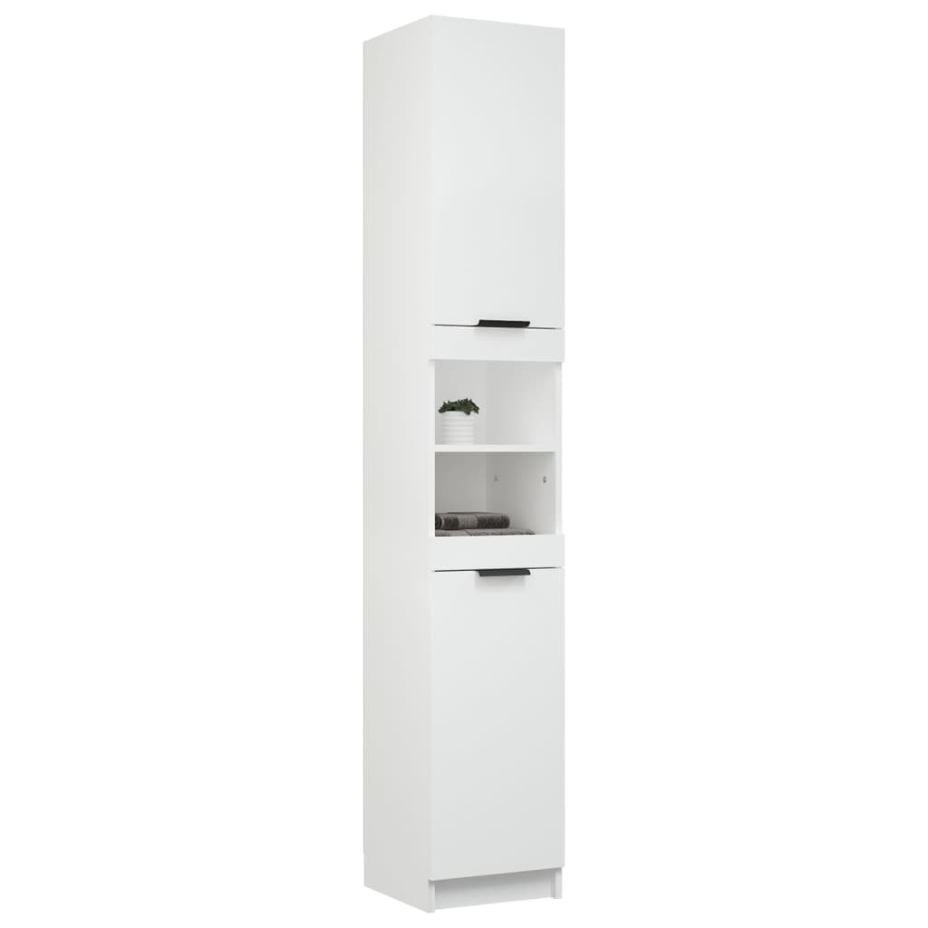Armadietto da Bagno Bianco 32x34x188,5 cm in Legno Multistrato - homemem39