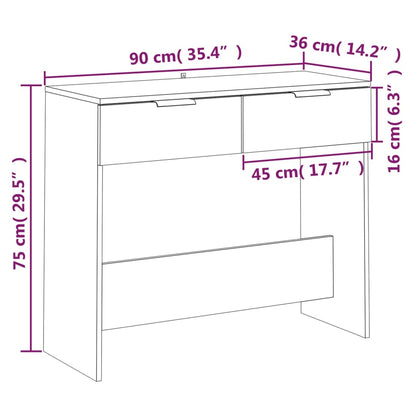 Tavolino da Salotto Bianco 90x36x75 cm in Legno Multistrato | homemem39