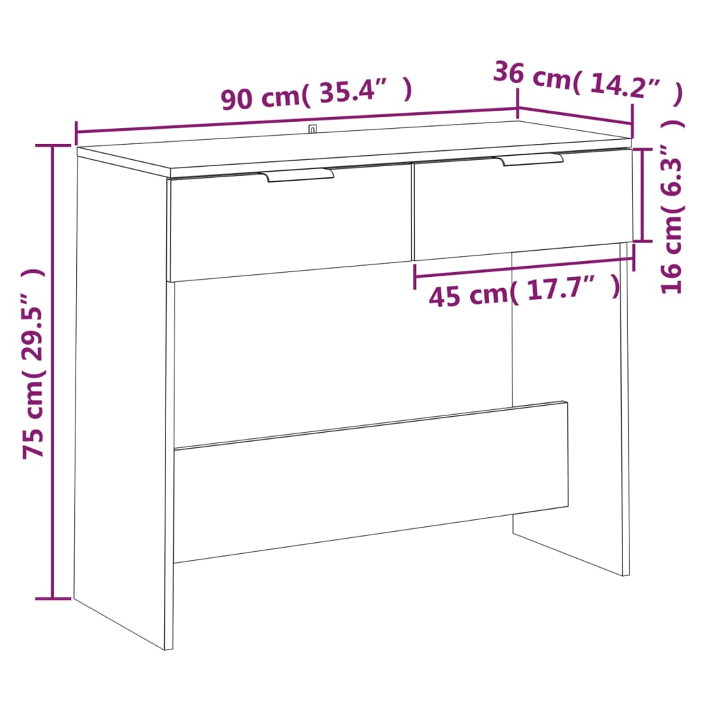 Tavolino da Salotto Bianco 90x36x75 cm in Legno Multistrato - homemem39