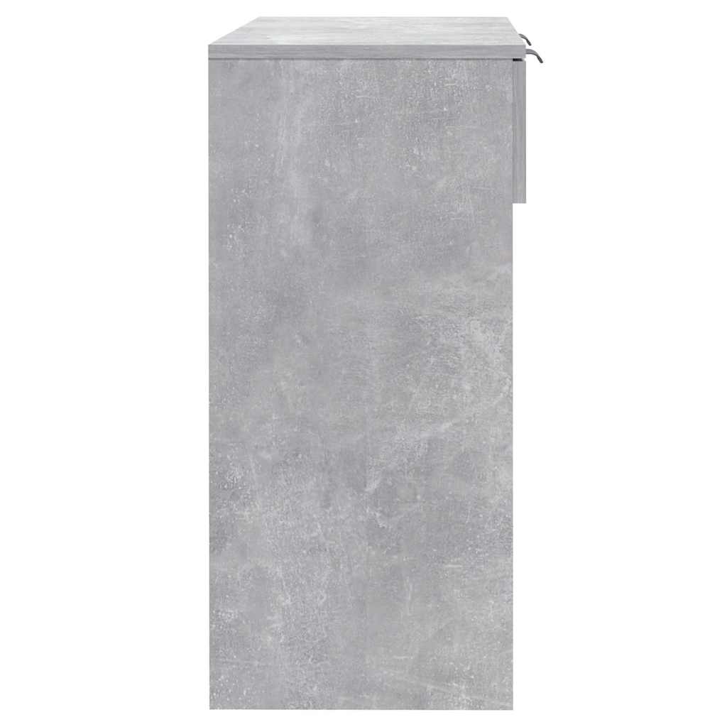 Tavolino da Salotto Grigio Cemento 90x36x75cm Legno Multistrato