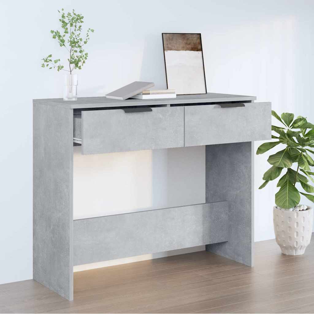 Tavolino da Salotto Grigio Cemento 90x36x75cm Legno Multistrato