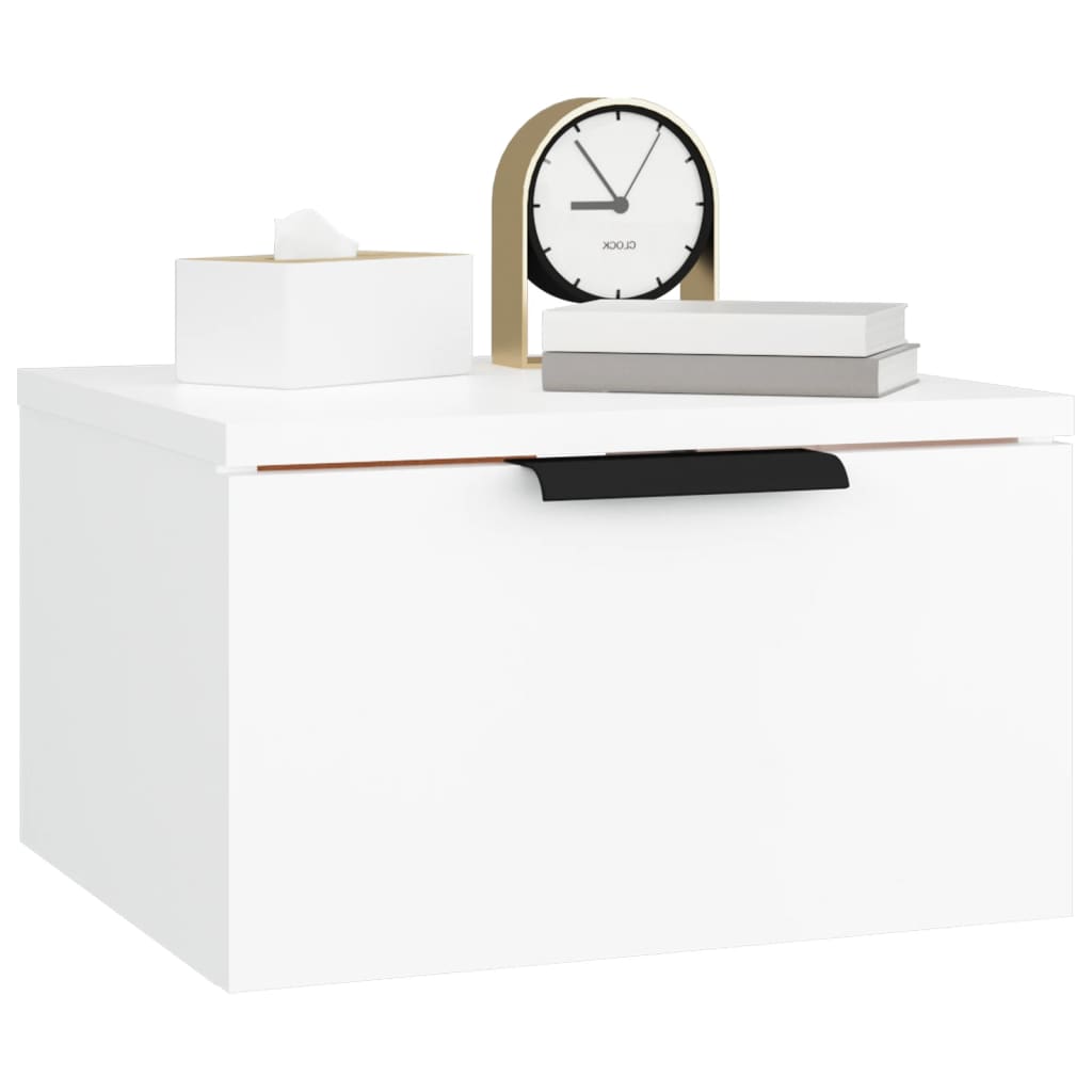 Comodino a Muro Bianco 34x30x20 cm - homemem39