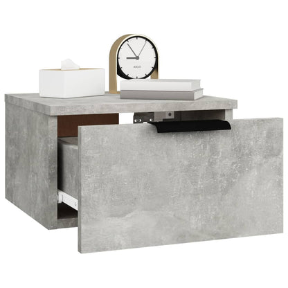 Comodino a Muro Grigio Cemento 34x30x20 cm