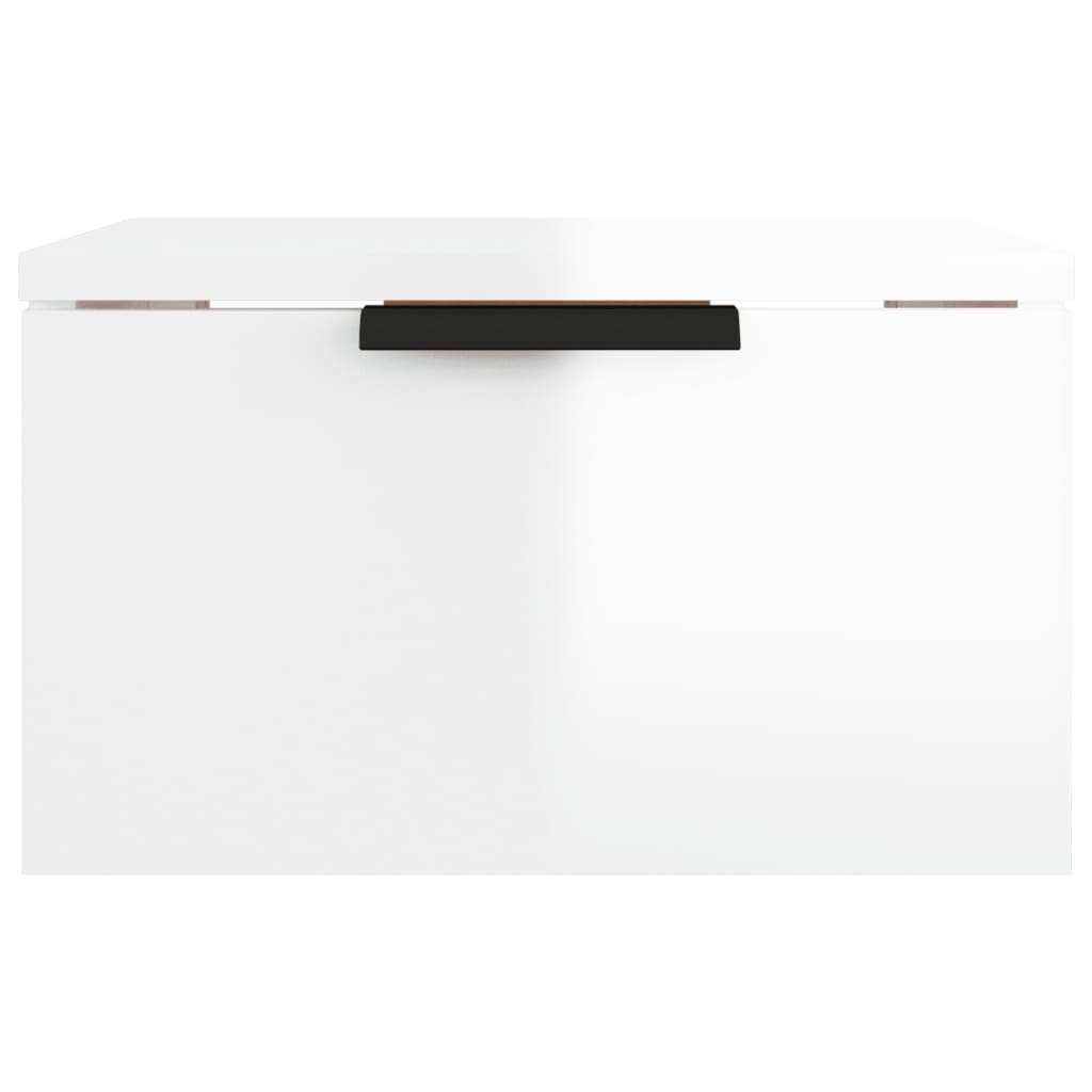 Comodino a Muro Bianco Lucido 34x30x20 cm - homemem39