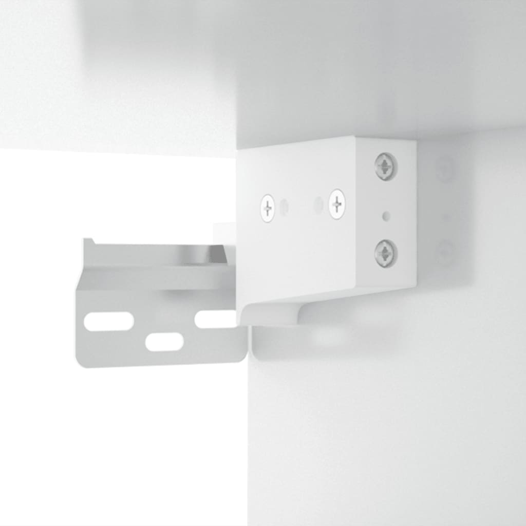 Comodino a Muro Bianco Lucido 34x30x20 cm - homemem39