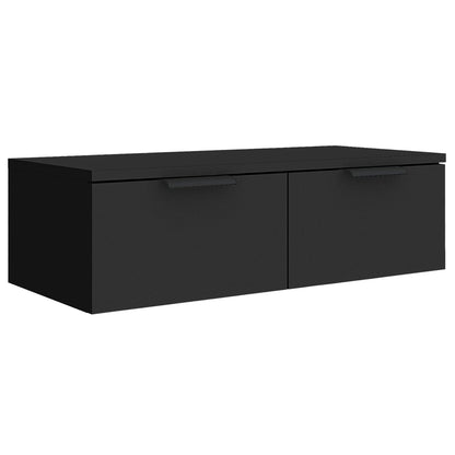 Mobile a Parete Nero 68x30x20 cm in Legno Multistrato - homemem39