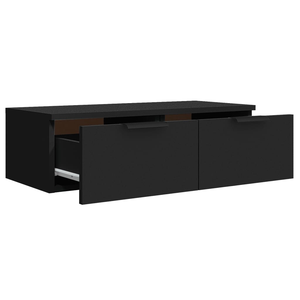 Mobile a Parete Nero 68x30x20 cm in Legno Multistrato - homemem39