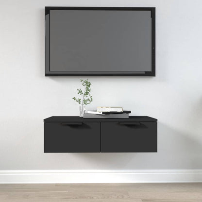 Mobile a Parete Nero 68x30x20 cm in Legno Multistrato - homemem39